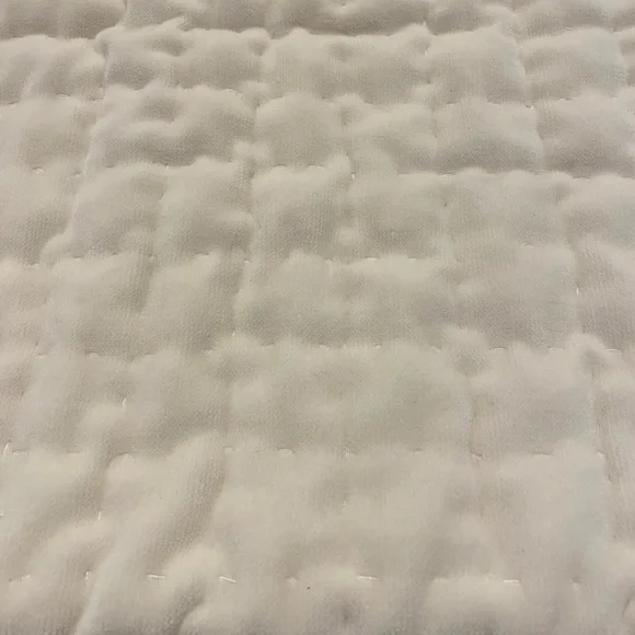 Pottery Barn Washed Velvet Cotton Quilted Cream Sham 20” Sq - Picture 4 of 11